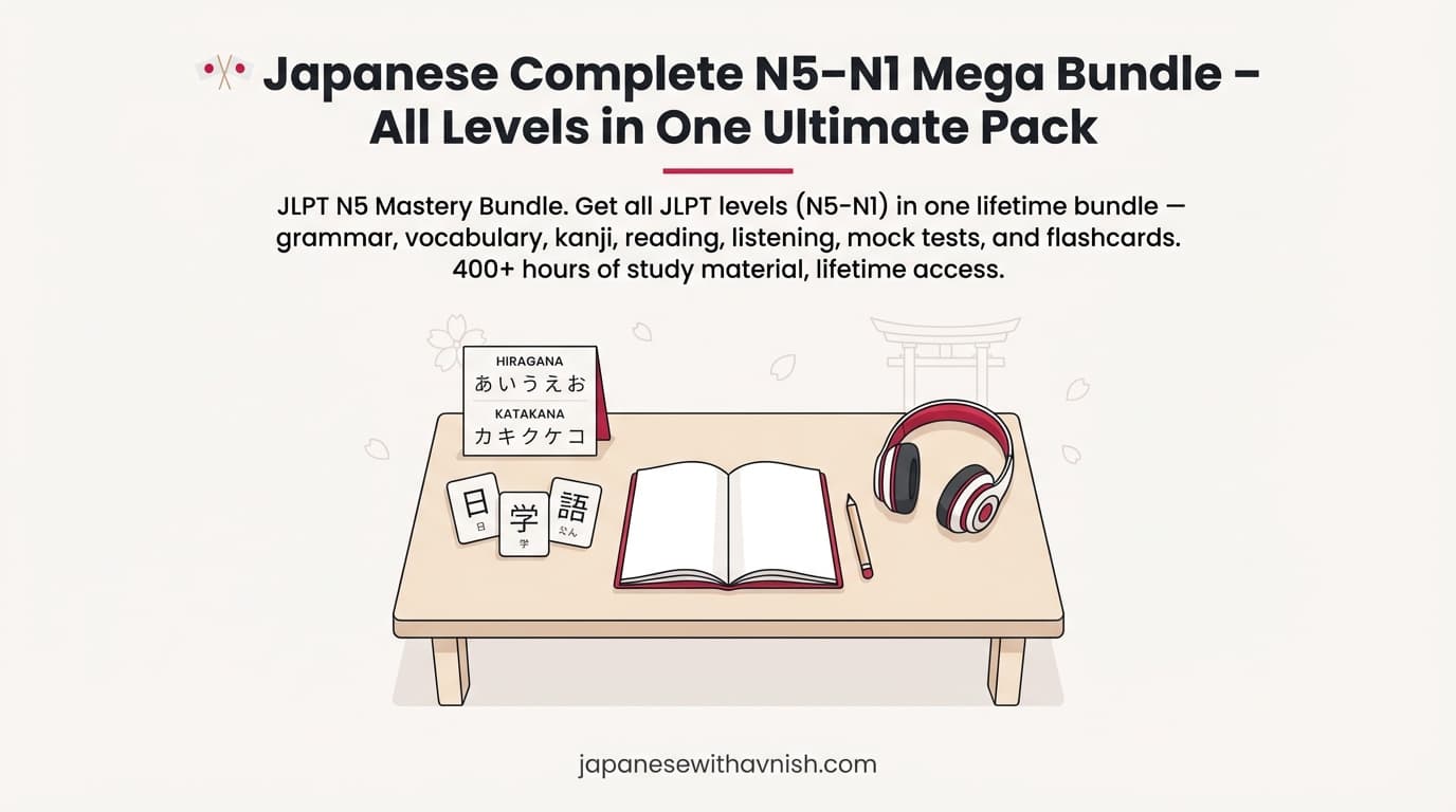 🎌 Japanese Complete N5–N1 Mega Bundle – All Levels in One Ultimate Pack